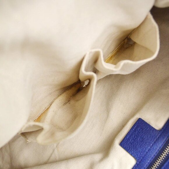 Gucci Blue Horsebit Detail Bamboo Shoulder Bag - Picture 8 of 12